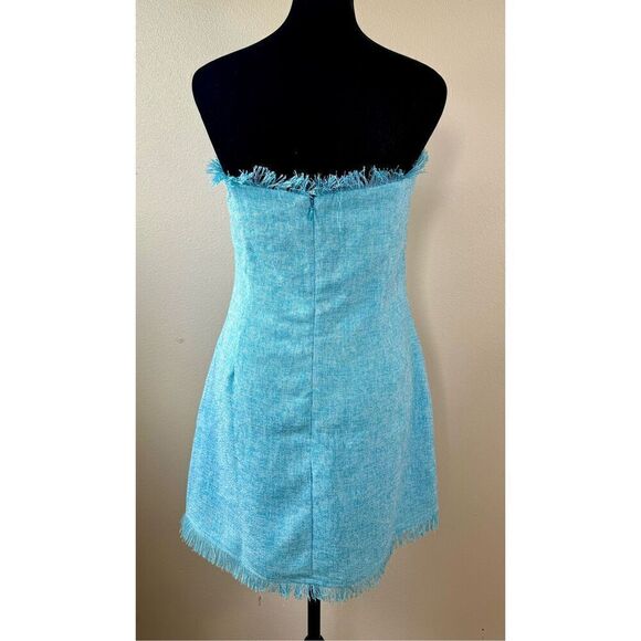 NWT Revolve More to Come Houda Strapless Blue Mini Dress Large - Picture 4 of 10
